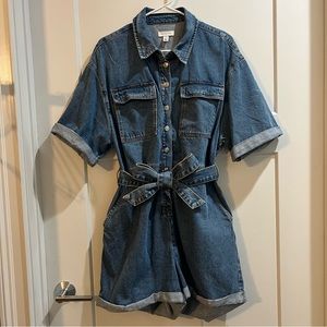 Topshop Denim Button Down Romper